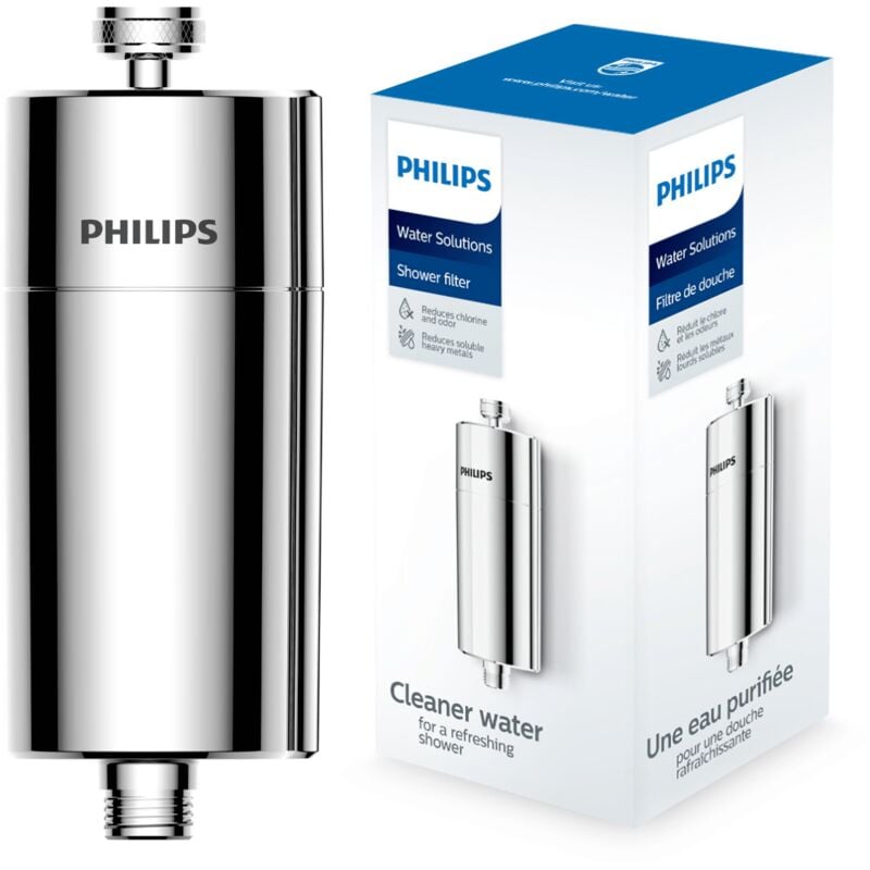 foto del prodotto philips water filtro doccia in line con 1 cartuccia, riduce il cloro fino al 99 , facile da installare, compatibile con tubi e rubinetti standard,