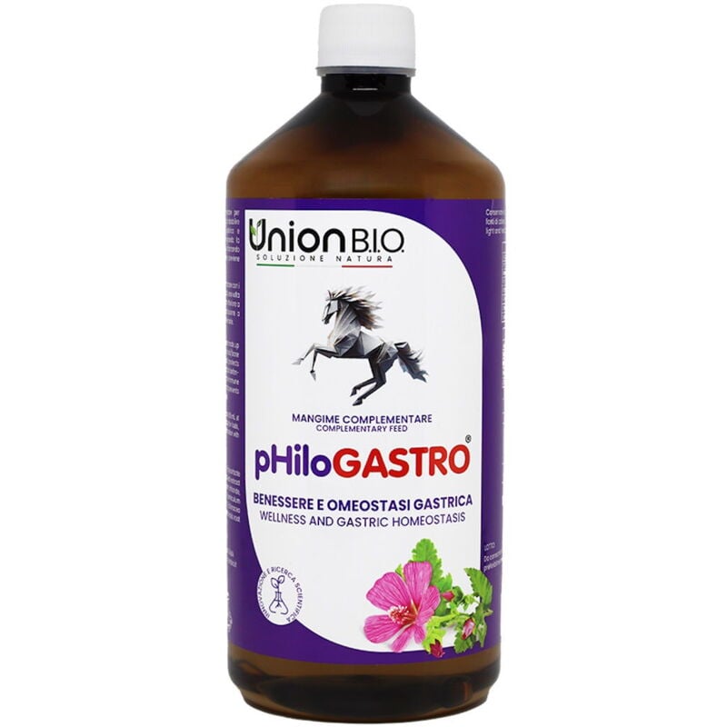foto del prodotto philogastro mangime complementare con estratti di piante officinali selezionate, a supporto dell'omeostasi gastrica del cavallo 1 lt