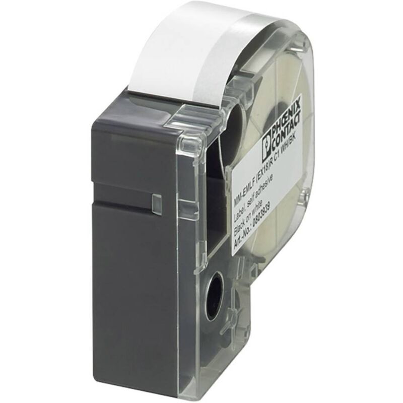 foto del prodotto phoenix contact 803937 mm emlf ex10 r c1 wh bk etichette per stampante a trasferimento termico tipo di montaggio coll