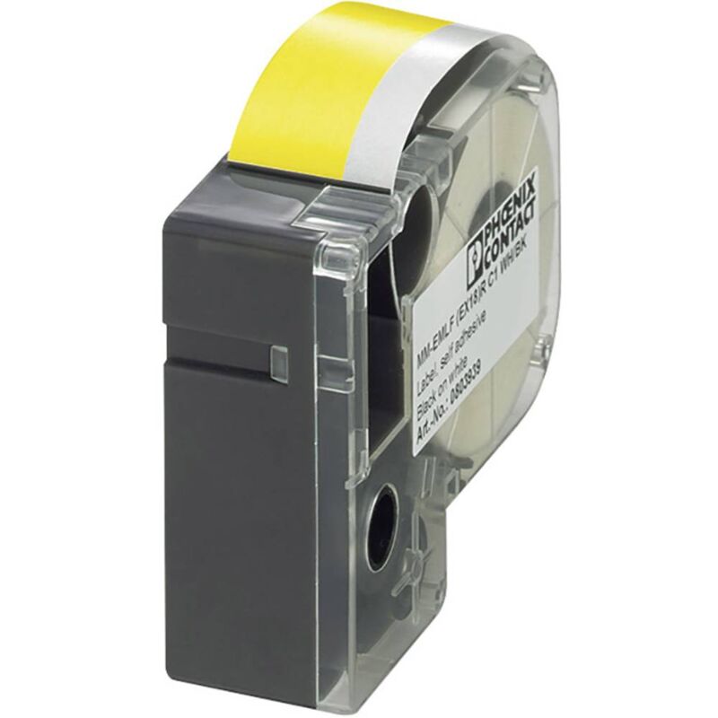 foto del prodotto phoenix contact 803944 mm emlf ex24 r c1 ye bk etichette per stampante a trasferimento termico tipo di montaggio coll