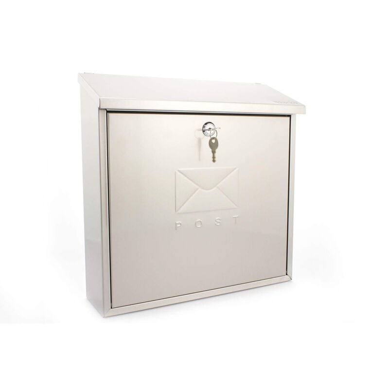foto del prodotto phoenix sterling, mb03st, cassetta della posta moderna in acciaio inox, 368 mm x 368 mm x 114 mm