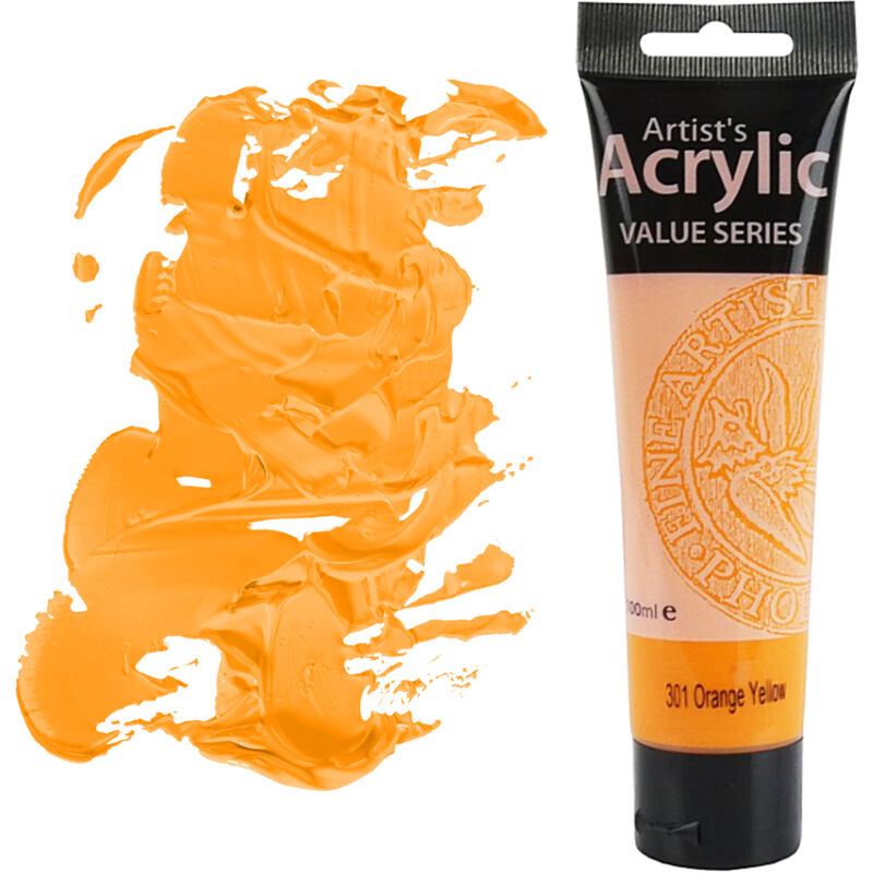 foto del prodotto phoenix vernice acrilica value series artist 100ml 301 giallo arancione