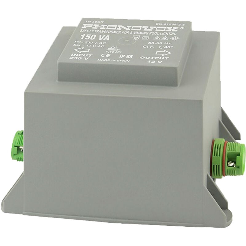 foto del prodotto phonovox qp products trasformatore incapsulato 150 w, nero, 15,5x28,5x15,5 cm, 500395