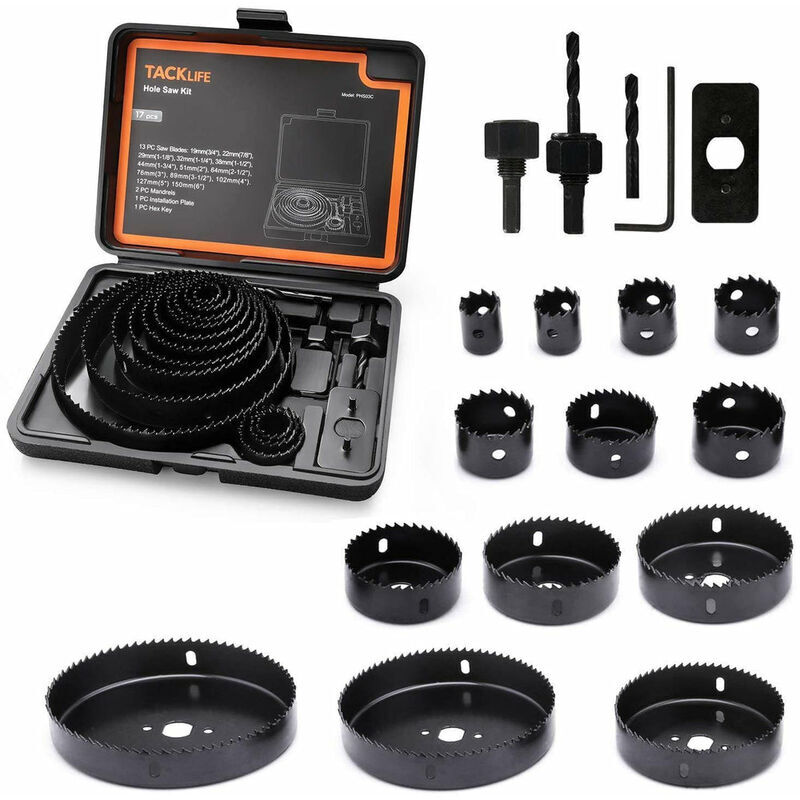 foto del prodotto phs03c kit sega a tazza, 17 pezzi 3/4''-5''