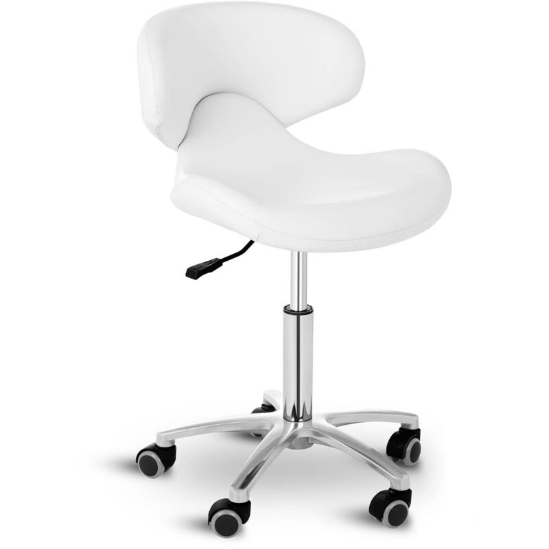 foto del prodotto physa sgabello con schienale per parrucchiere salone studi medici bianco 47 x 44 cm