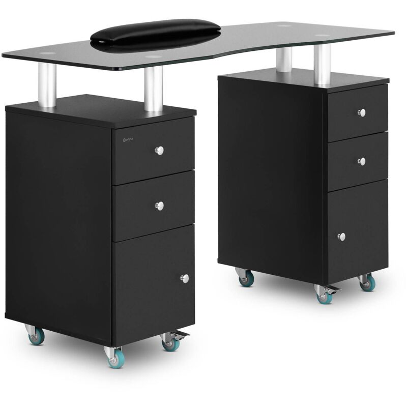 foto del prodotto physa tavolo manicure professionale nero e bianco con aspirazione 1.200 x 515 x 810 mm