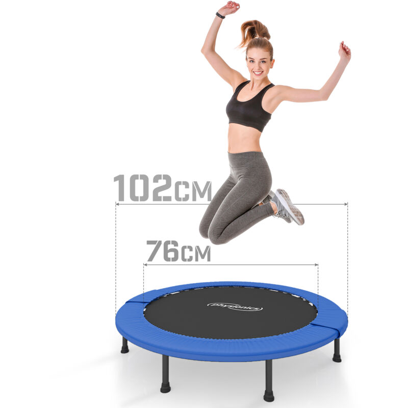 foto del prodotto physionics trampolino elastico diametro 102 cm, pieghevole, interno e esterno tappeto elastico per adulti, rebounder trampoline, jumping
