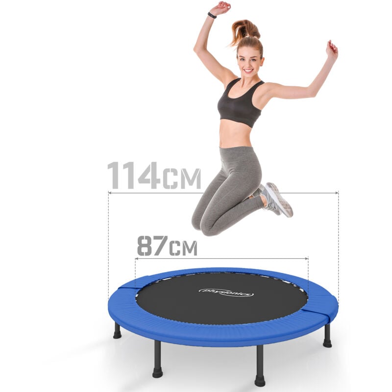 foto del prodotto physionics trampolino elastico diametro 114 cm, pieghevole, interno e esterno tappeto elastico per adulti, rebounder trampoline, jumping