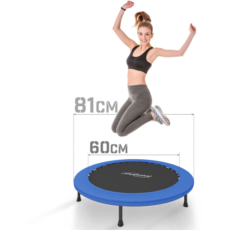 foto del prodotto physionics trampolino elastico diametro 81 cm, pieghevole, interno e esterno tappeto elastico per adulti, rebounder trampoline, jumping fitness,