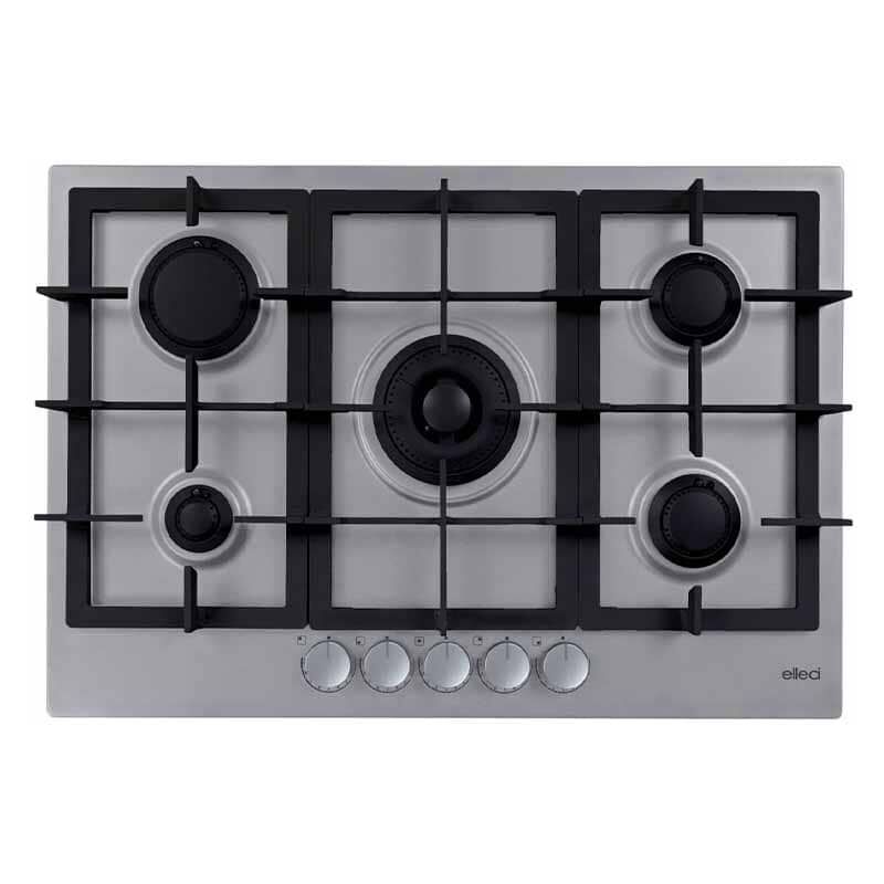 foto del prodotto piani cottura da incasso elleci plano plus 75 5 fuochi keratek plus 97 grigio light grey pkpp75197cs