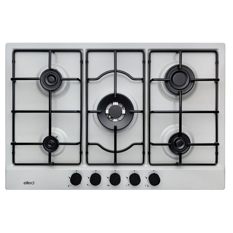 foto del prodotto piani cottura da incasso elleci style 75 tcc 5 fuochi granitek 79 grigio aluminium pmss75379cn