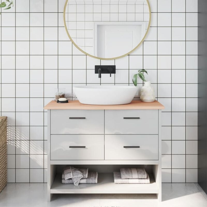 foto del prodotto piano bagno 100x30x2 cm in legno massello non trattato vidaxl
