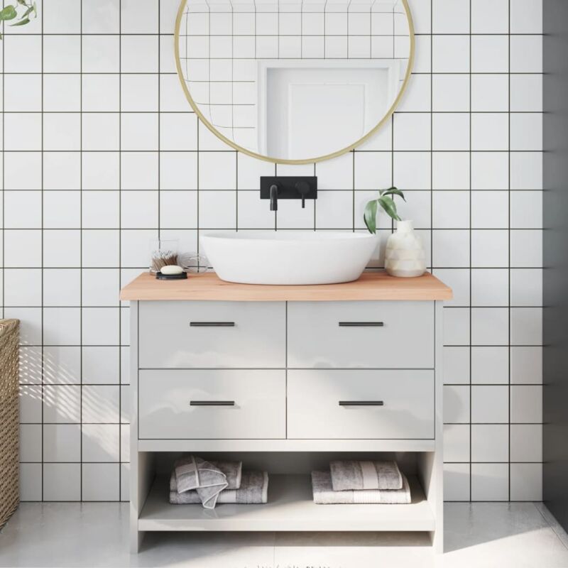foto del prodotto piano bagno 100x40x 2 4 cm in legno massello non trattato vidaxl