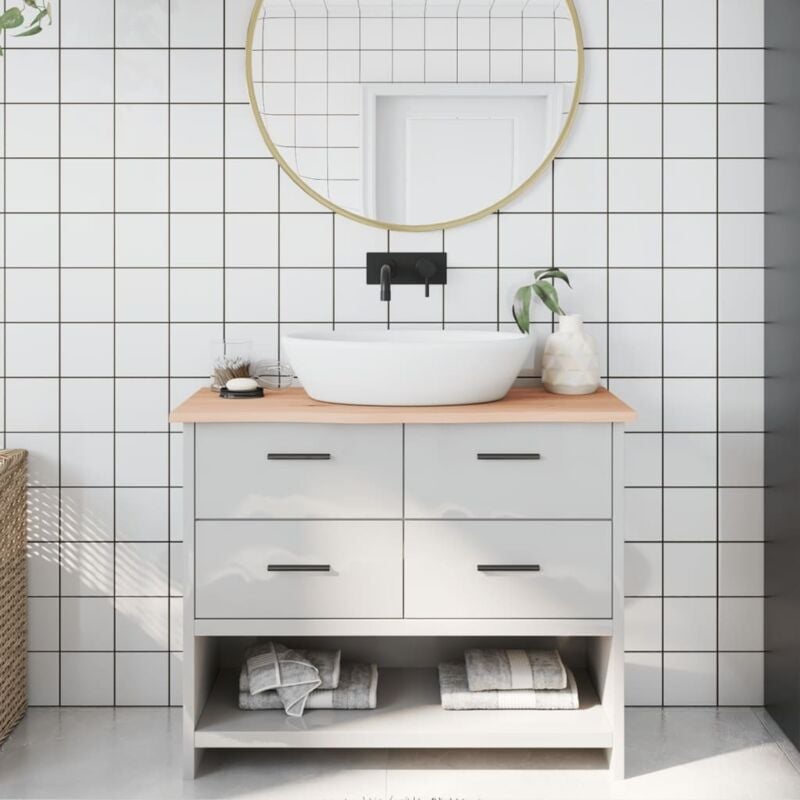 foto del prodotto piano bagno 100x40x2 cm in legno massello non trattato vidaxl