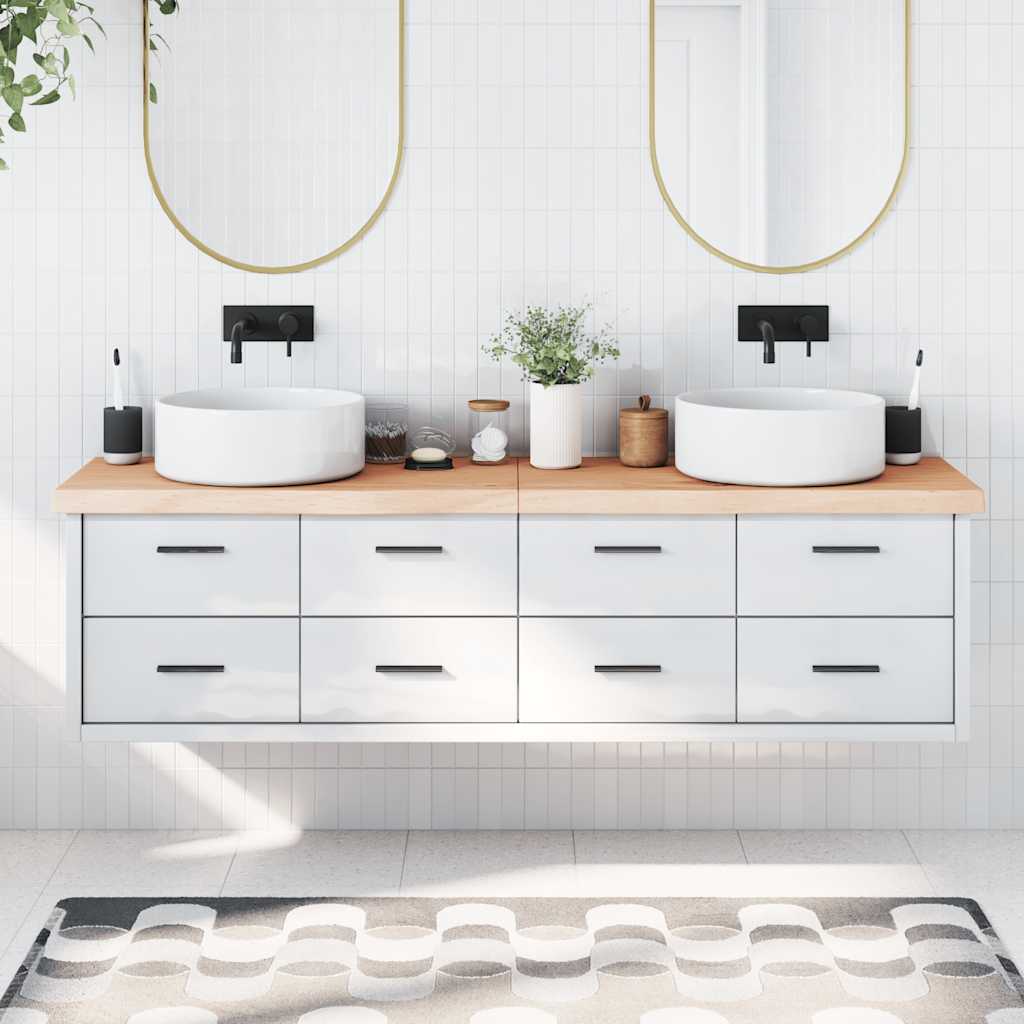 foto del prodotto piano bagno 180x50x 2 6 cm in legno massello non trattatocod mxl 102576