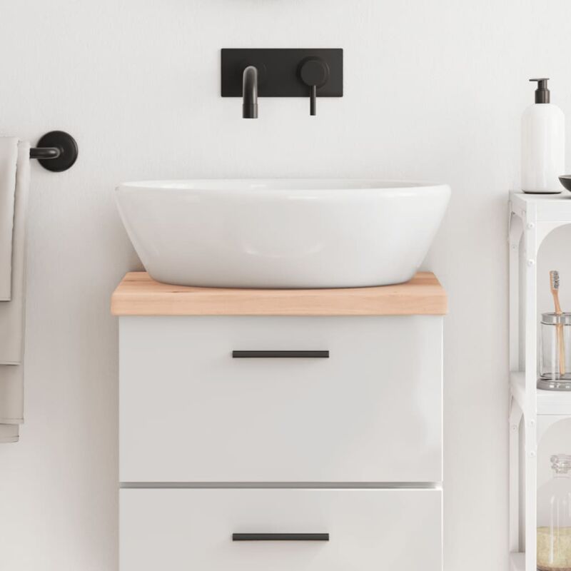 foto del prodotto piano bagno 40x30x 2 4 cm in legno massello non trattato vidaxl