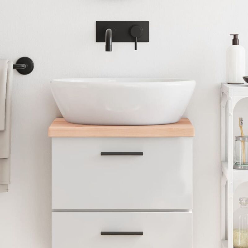 foto del prodotto piano bagno 40x40x 2 4 cm in legno massello non trattato vidaxl