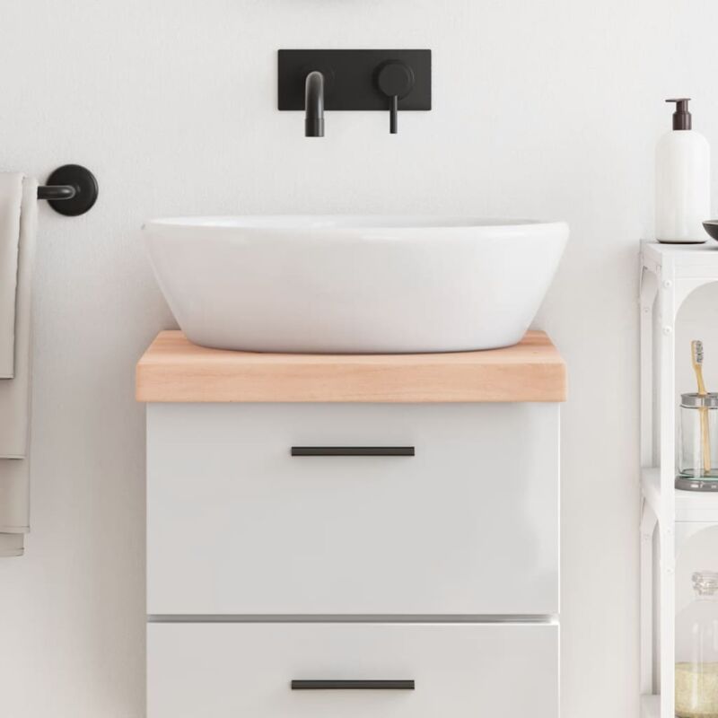 foto del prodotto piano bagno 40x50x 2 6 cm in legno massello non trattato vidaxl