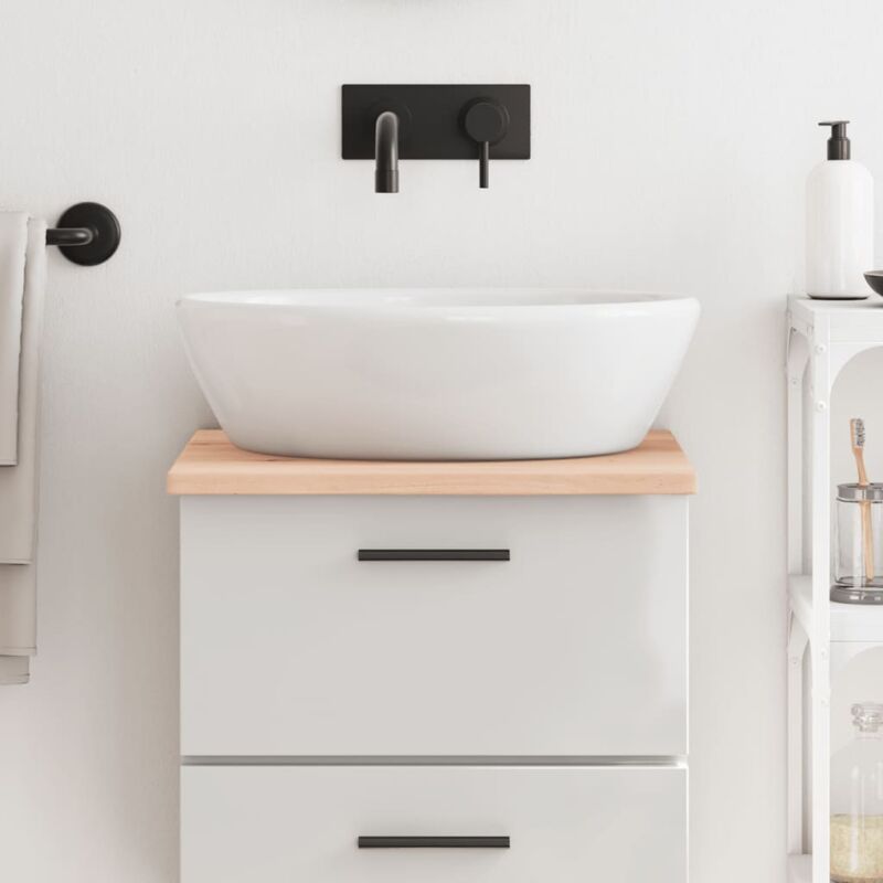 foto del prodotto piano bagno 40x50x2 cm in legno massello non trattato vidaxl