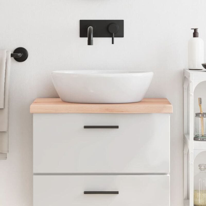 foto del prodotto piano bagno 60x40x 2 4 cm in legno massello non trattato vidaxl