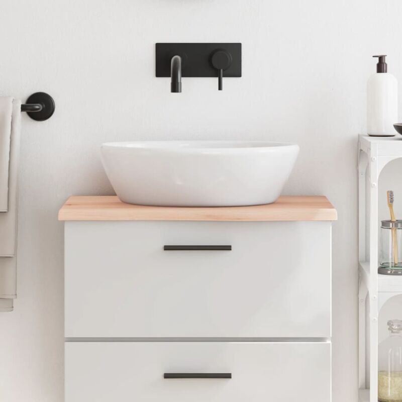 foto del prodotto piano bagno 60x40x2 cm in legno massello non trattato vidaxl