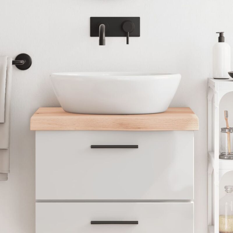 foto del prodotto piano bagno 60x50x 2 6 cm in legno massello non trattato vidaxl