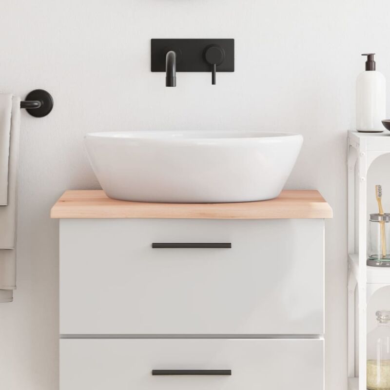 foto del prodotto piano bagno 60x60x2 cm in legno massello non trattato - vidaxl