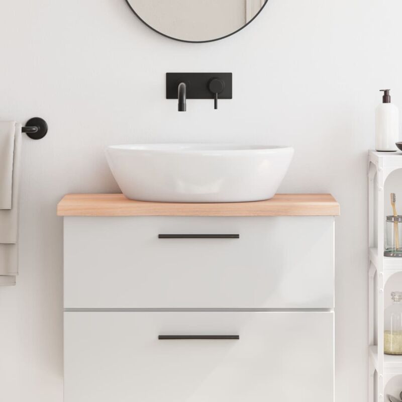 foto del prodotto piano bagno 80x40x 2 4 cm in legno massello non trattato vidaxl