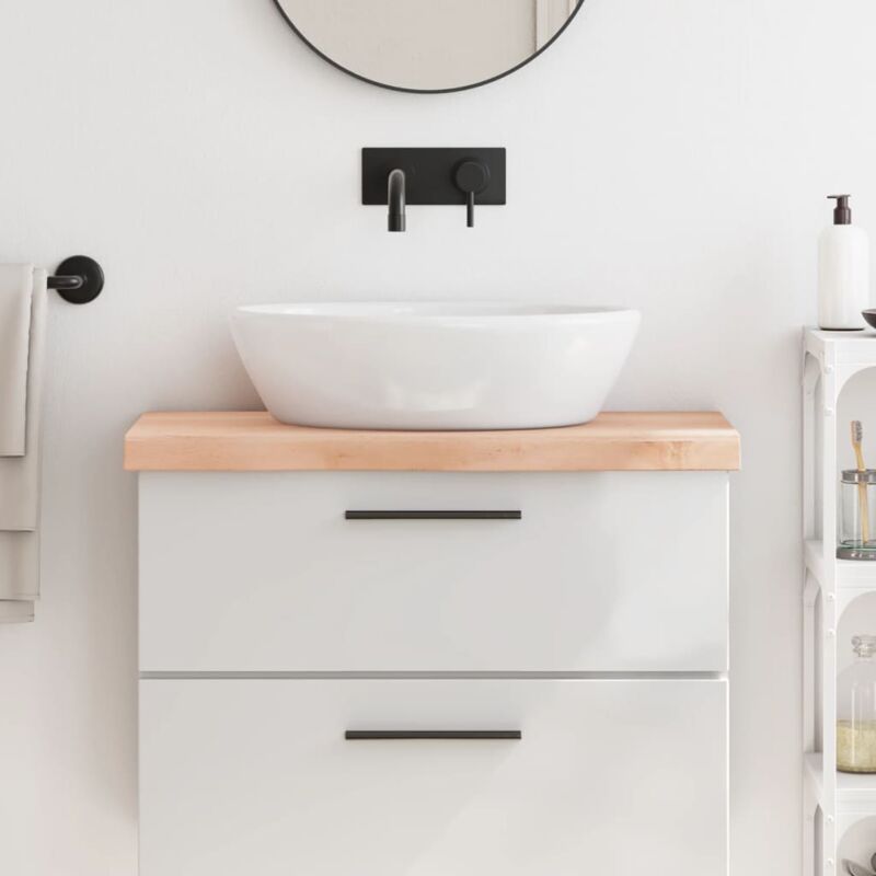 foto del prodotto piano bagno 80x40x 2 6 cm in legno massello non trattato vidaxl