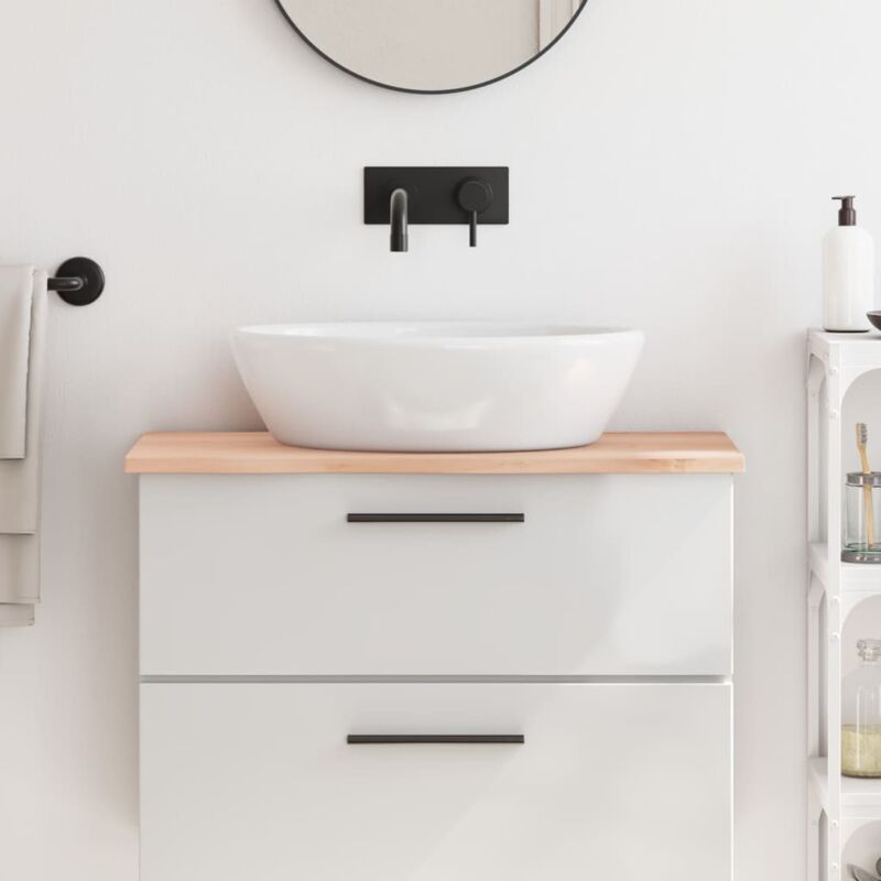 foto del prodotto piano bagno 80x40x2 cm in legno massello non trattato vidaxl