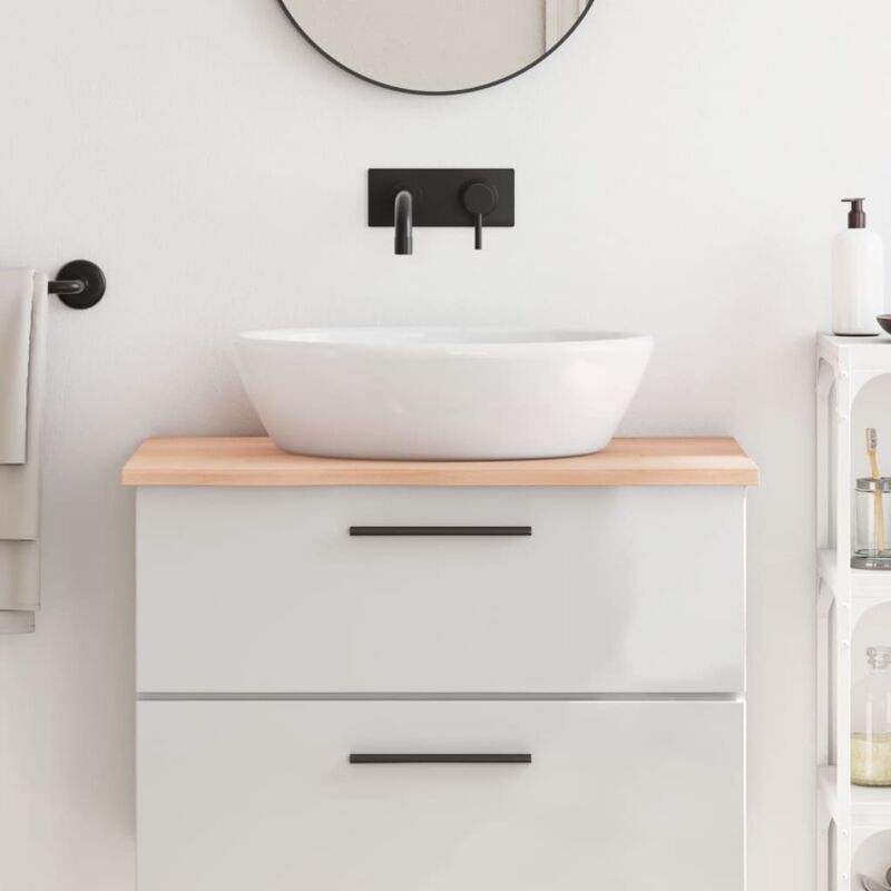 foto del prodotto piano bagno 80x60x2 cm in legno massello non trattato vidaxl