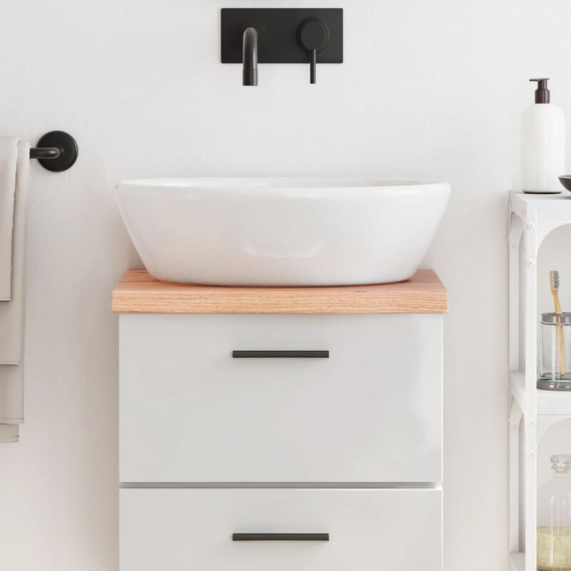 foto del prodotto piano bagno marrone 40x30x 2 4 cm legno massello trattato vidaxl