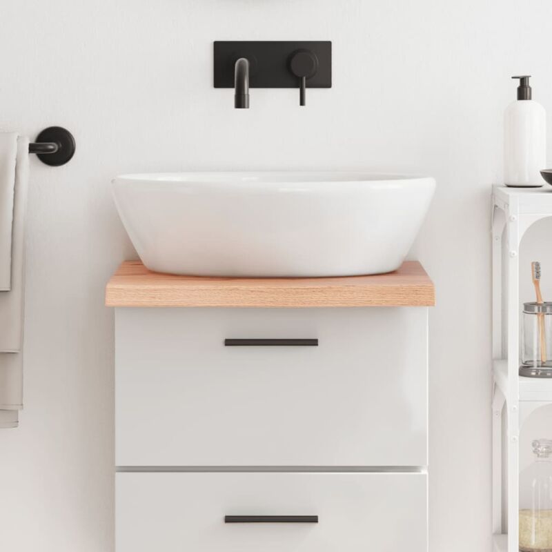foto del prodotto piano bagno marrone 40x50x 2 4 cm legno massello trattato vidaxl