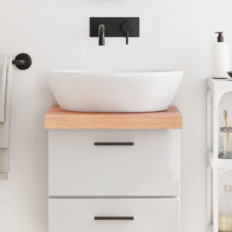 foto del prodotto piano bagno marrone 40x50x 2 6 cm legno massello trattato vidaxl