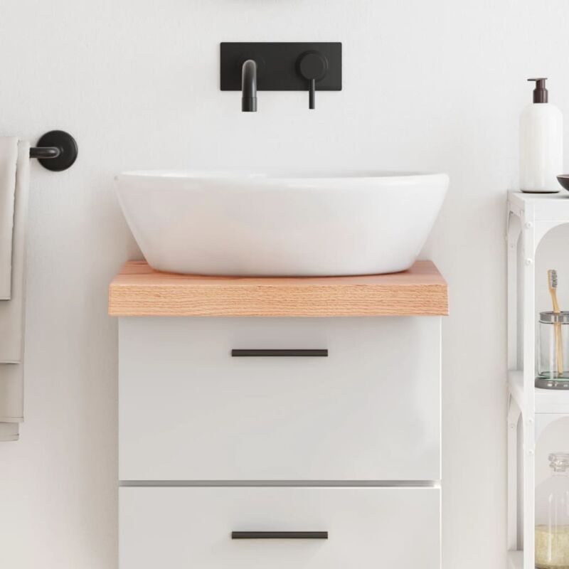 foto del prodotto piano bagno marrone 40x60x 2 6 cm legno massello trattato vidaxl