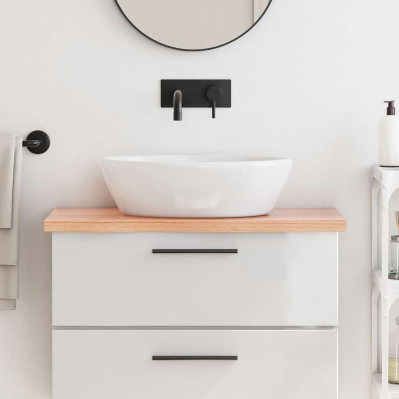 foto del prodotto piano bagno marrone 80x30x 2 4 cm legno massello trattato vidaxl