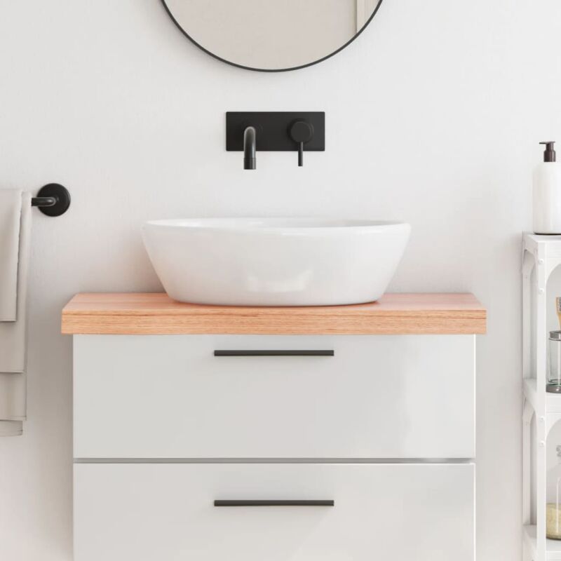 foto del prodotto piano bagno marrone 80x30x 2 6 cm legno massello trattato vidaxl