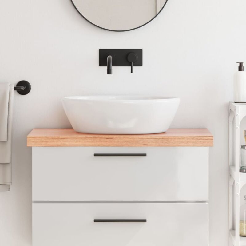 foto del prodotto piano bagno marrone 80x40x 2 6 cm legno massello trattato vidaxl