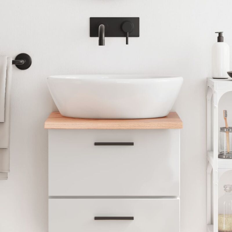 foto del prodotto piano bagno marrone chiaro 40x50x2 cm legno massello trattato vidaxl