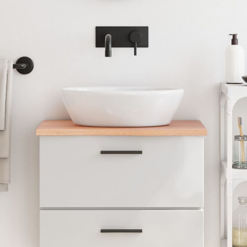 foto del prodotto piano bagno marrone chiaro 60x40x2 cm legno massello trattato vidaxl