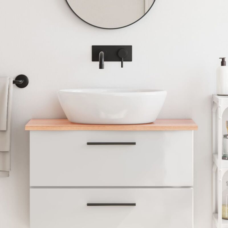 foto del prodotto piano bagno marrone chiaro 80x30x2 cm legno massello trattato vidaxl