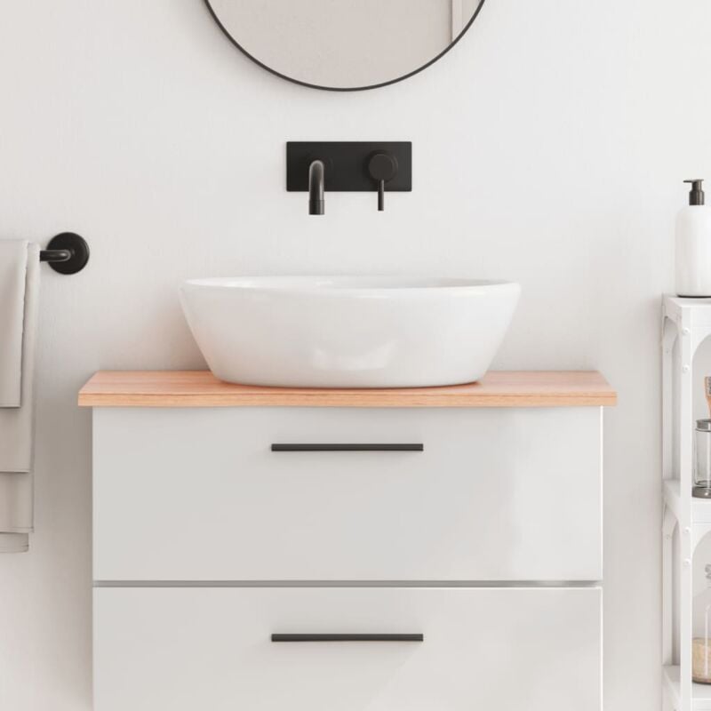 foto del prodotto piano bagno marrone chiaro 80x40x2 cm legno massello trattato vidaxl