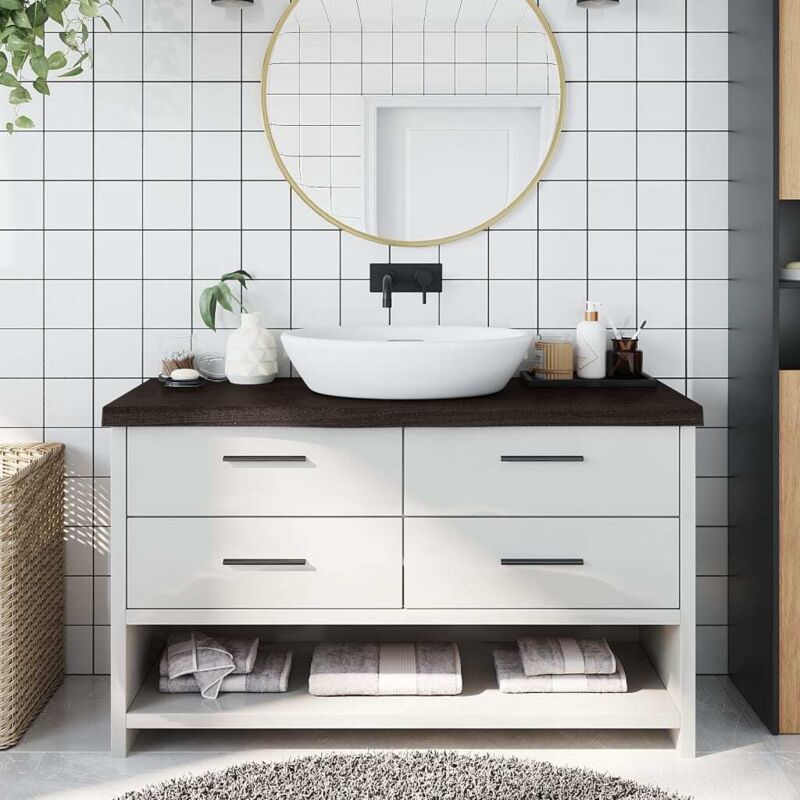foto del prodotto piano bagno marrone scuro 100x30x 2 6 cm legno trattato vidaxl