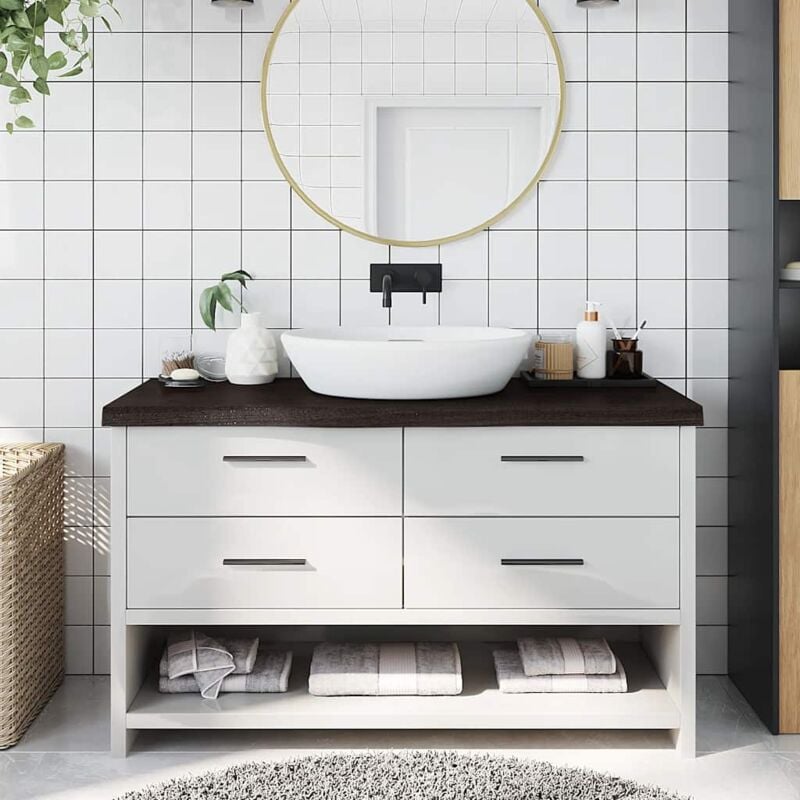 foto del prodotto piano bagno marrone scuro 100x40x 2 6 cm legno trattato vidaxl