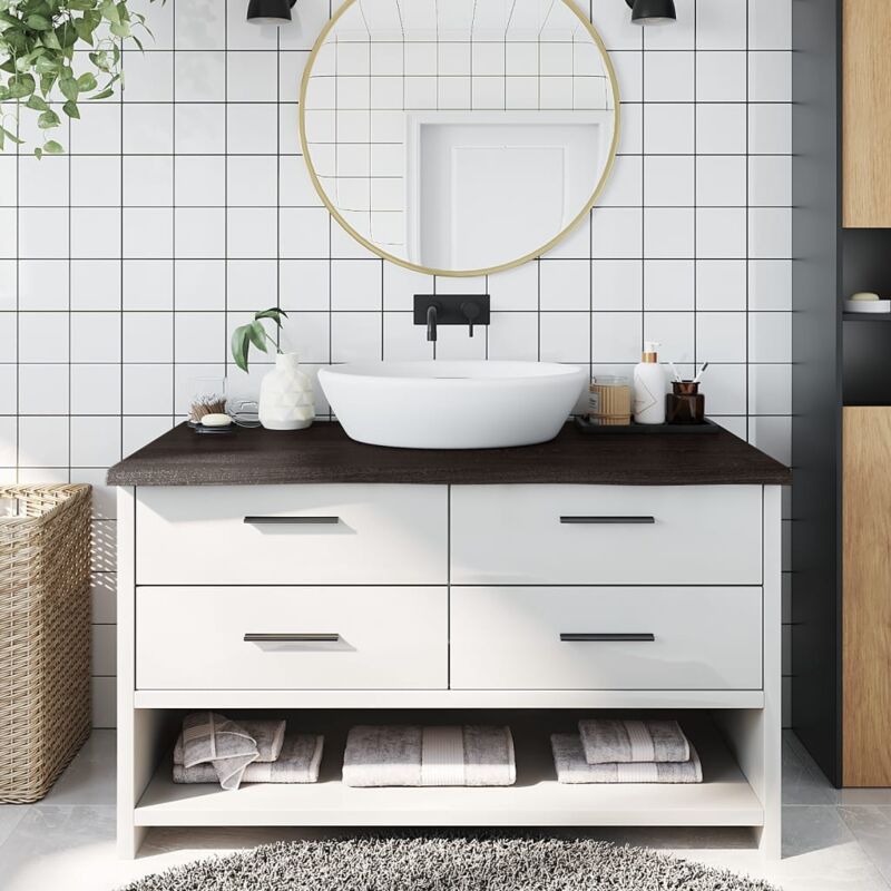 foto del prodotto piano bagno marrone scuro 100x50x 2 4 cm legno trattato vidaxl