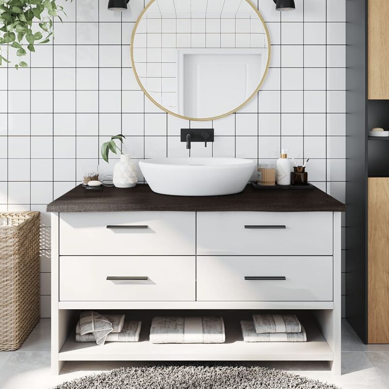 foto del prodotto piano bagno marrone scuro 100x60x 2 4 cm legno trattato vidaxl