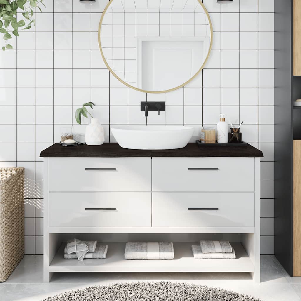 foto del prodotto piano bagno marrone scuro 140x40x 2 4 cm legno trattatocod mxl 119826