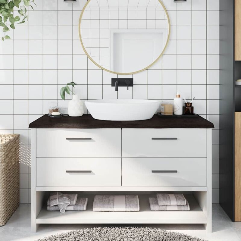foto del prodotto piano bagno marrone scuro 140x60x 2 4 cm legno trattato vidaxl
