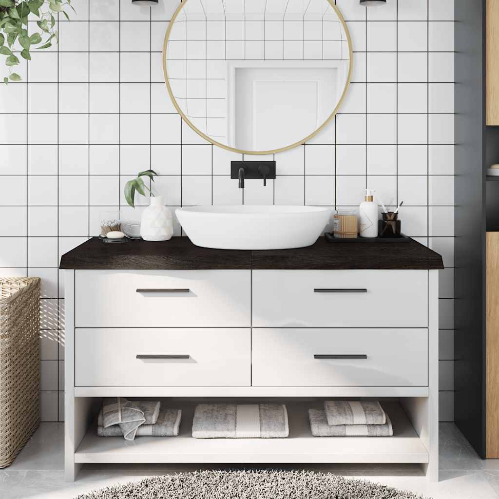 foto del prodotto piano bagno marrone scuro 140x60x 2 6 cm legno trattatocod mxl 119843