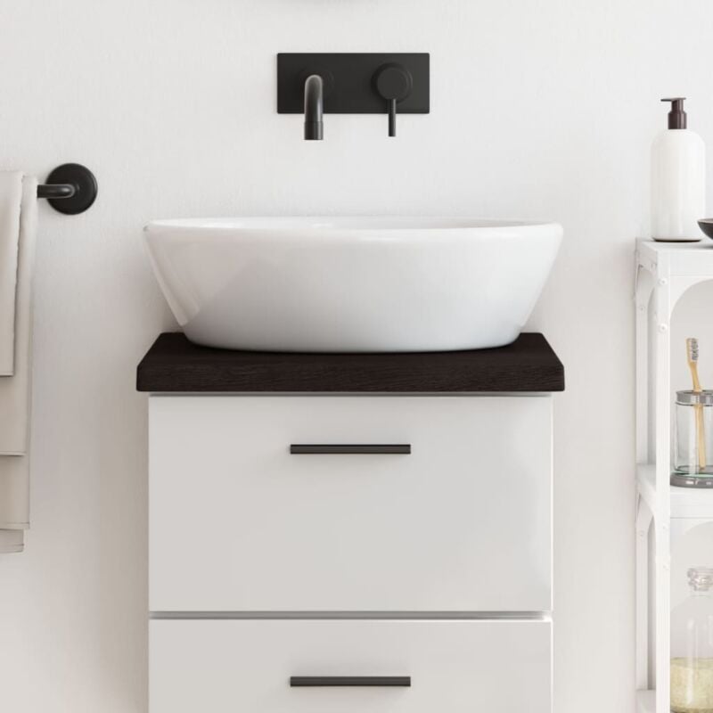 foto del prodotto piano bagno marrone scuro 40x30x 2 4 cm legno massello trattato vidaxl